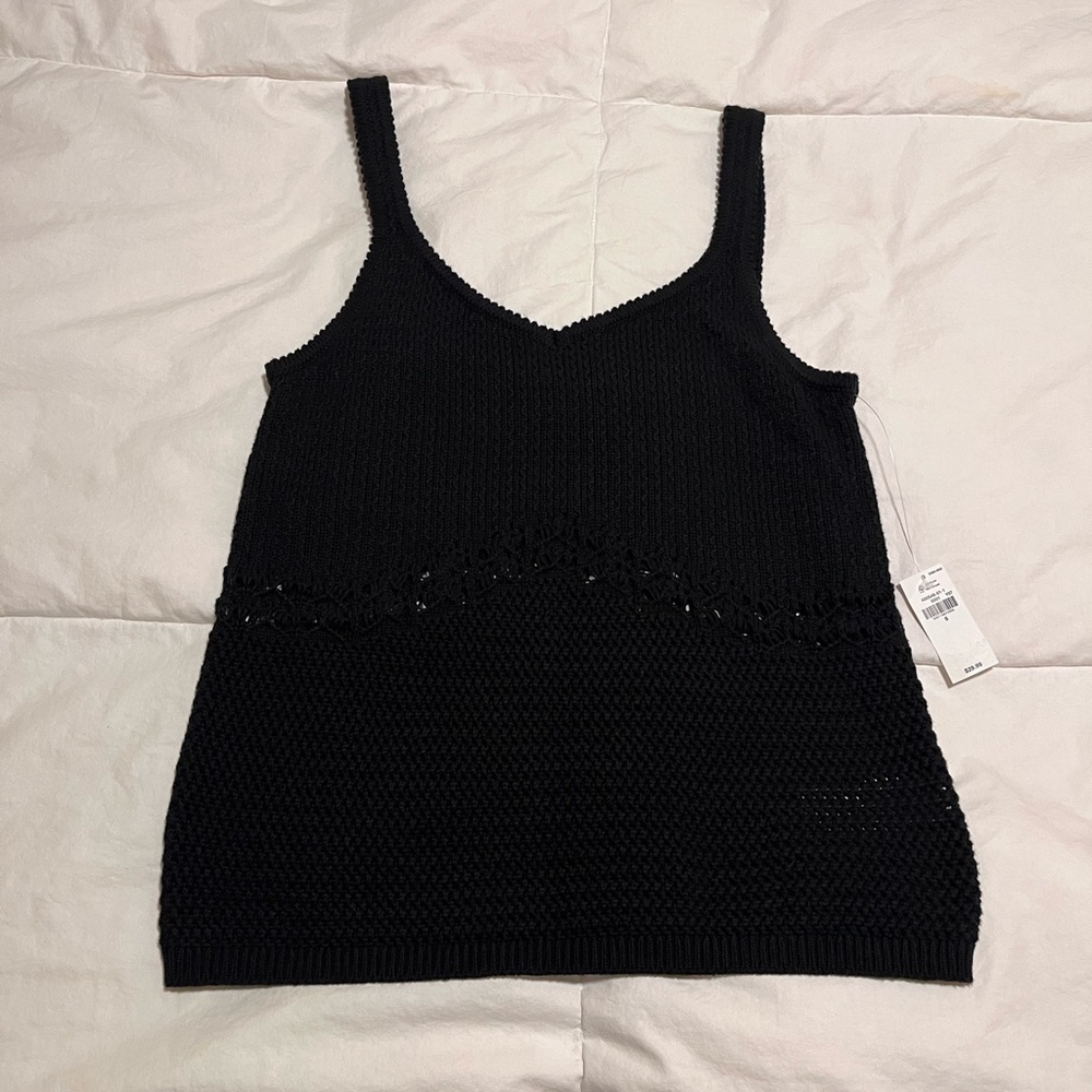 Women’s Black Old Navy Perfect Summer Cotton Knit Sweater Tank Size Small